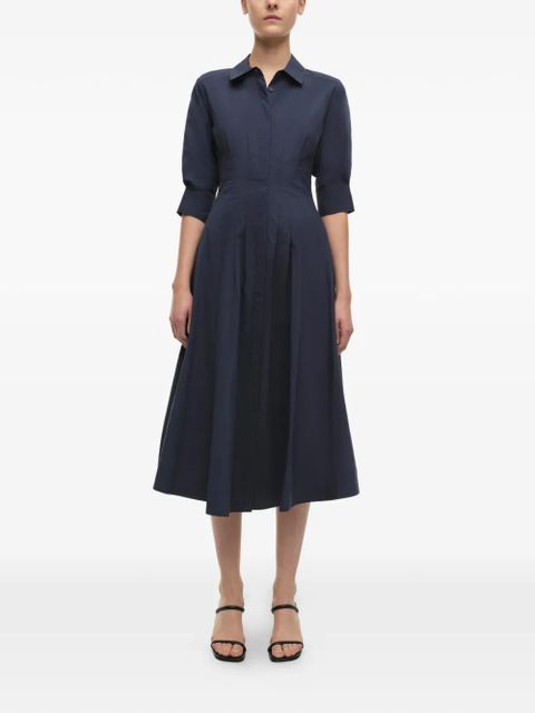 Simkhai Jazz pintucked cuffed midi dress - Blue