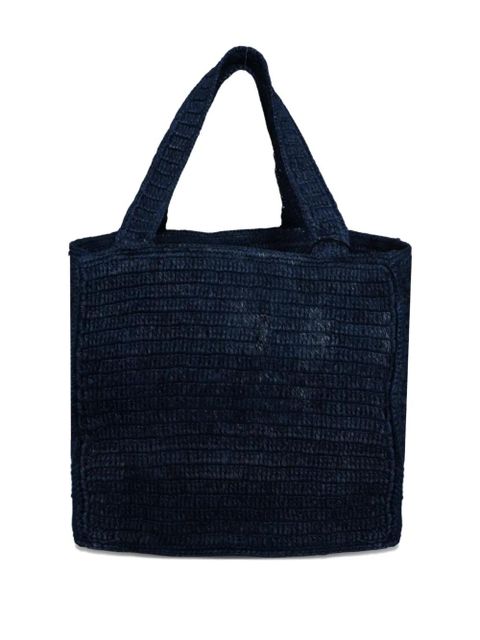 Manebi embroidered-logo tote bag - Blue - zdjęcie produktu nr 2