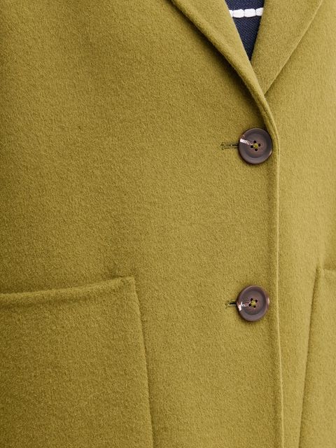 United Colors of Benetton płaszcz z wełną kolor zielony 28F7DN082