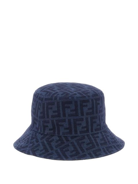 FENDI reversible logo-embroidery bucket hat - Blue