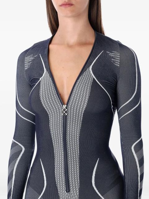 Off-White Diag seamless zip midi dress - Grey