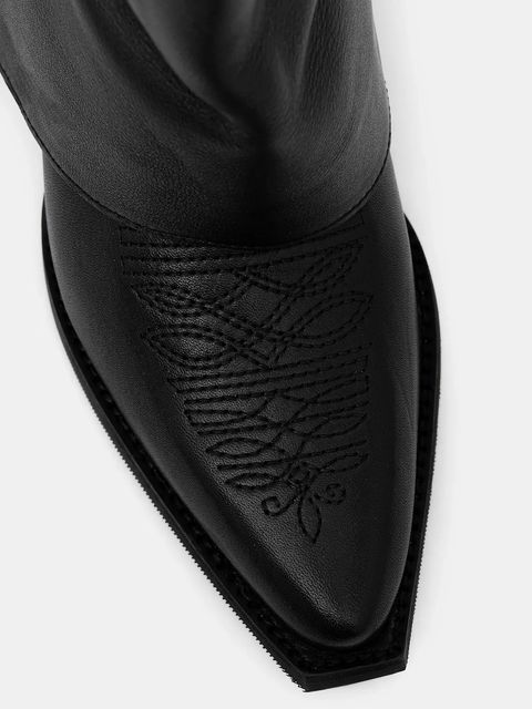 Answear.LAB kowbojki skórzane kolor czarny na słupku