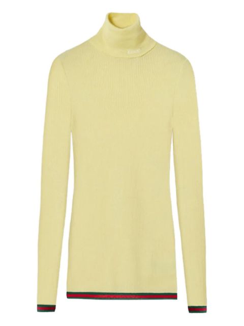 Gucci ribbed-knit turtleneck top - Yellow - zdjęcie produktu nr 1