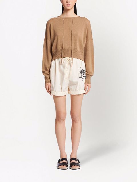 Prada tie-fastening off-shoulder jumper - Neutrals - zdjęcie produktu nr 2