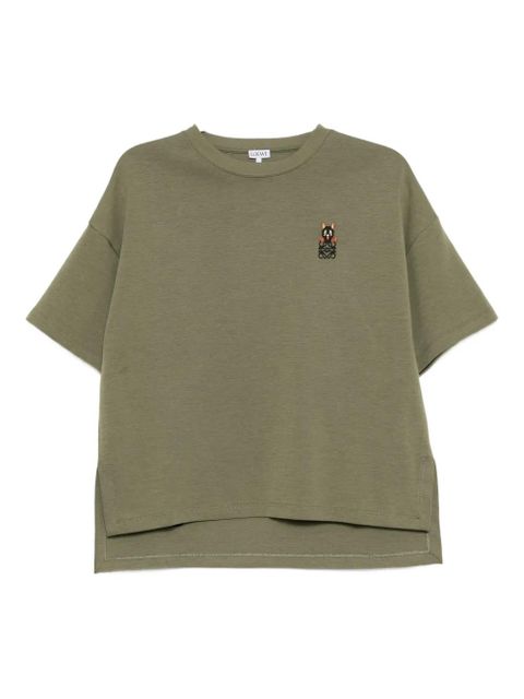 LOEWE logo-embroidered T-shirt - Green - zdjęcie produktu nr 1