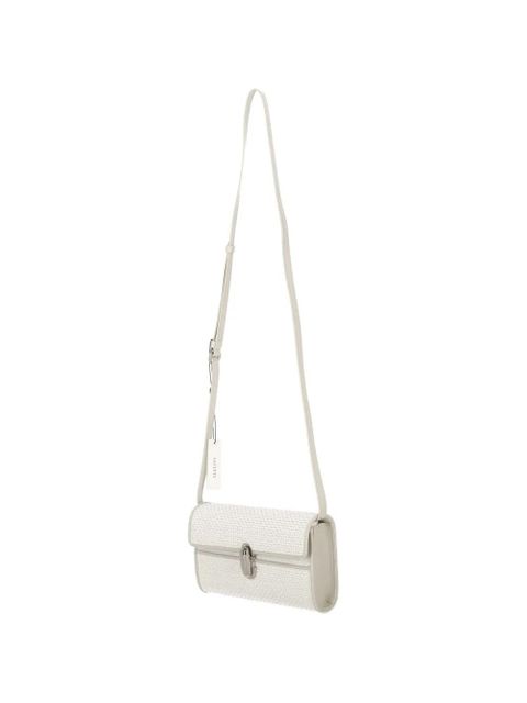Savette Symmetry leather-trim woven shoulder bag - Neutrals