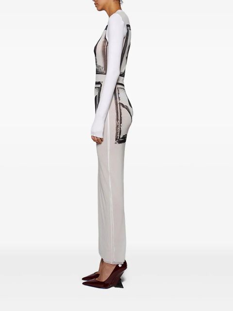 Jean Paul Gaultier Flowers Cadres maxi dress - White