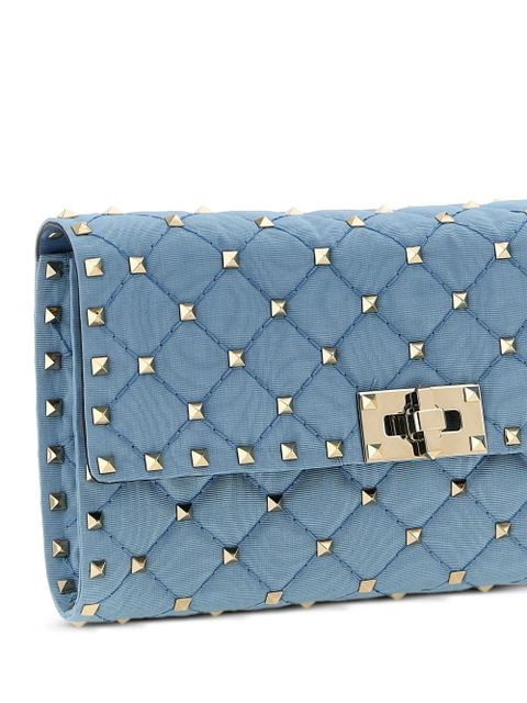 Valentino Garavani Rockstud Spike moiré shoulder bag - Blue