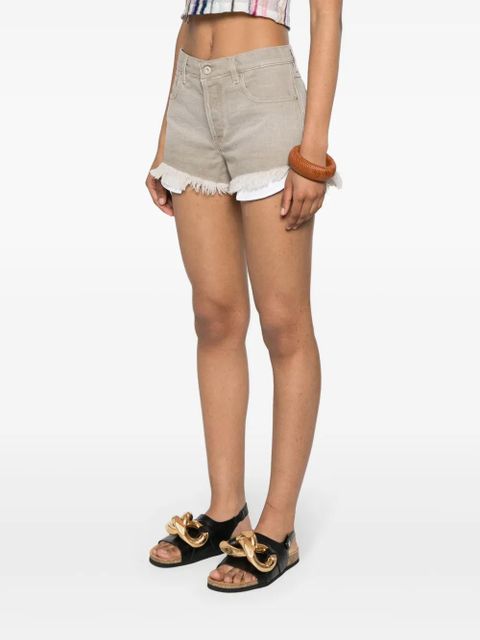 LOEWE Anagram-logo denim shorts - Neutrals