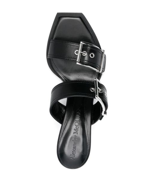 Alexander McQueen 75mm leather buckled sandals - Black
