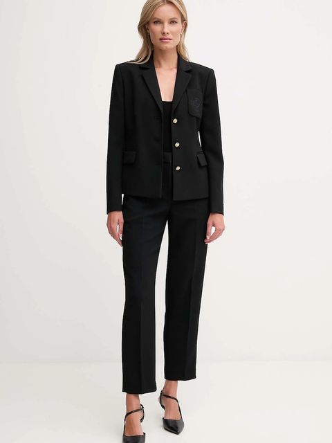 Tommy Hilfiger marynarka kolor czarny jednorzędowa gładka WW0WW46660 - zdjęcie produktu nr 2