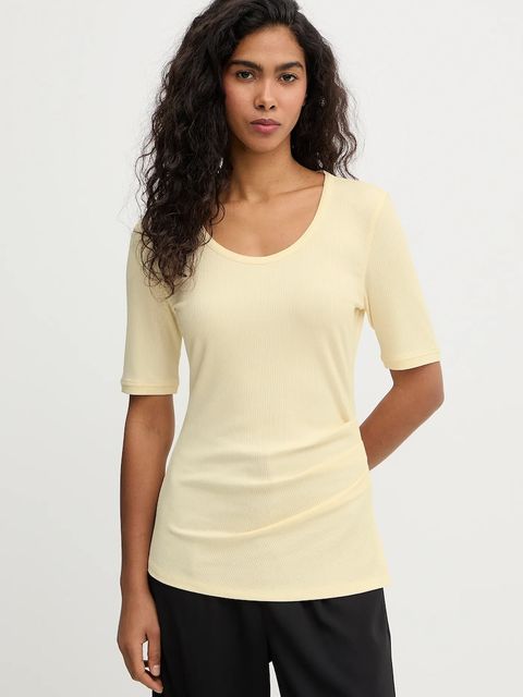 Calvin Klein t-shirt damski kolor żółty LV044E267G - zdjęcie produktu nr 1