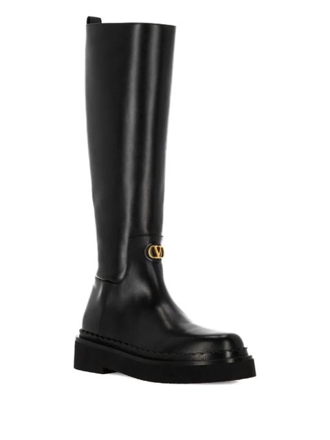 Valentino Garavani VLogo Signature leather boots - Black