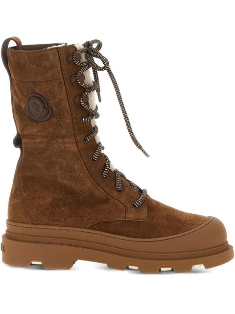 Moncler Vera shearling lace-up High boots - Brown - zdjęcie produktu nr 1