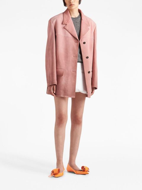 Prada single-breasted suede blazer - Pink - zdjęcie produktu nr 2