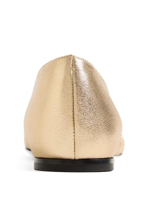 Valentino Garavani Vlogo signature ballerinas in laminated nappa leather - Gold