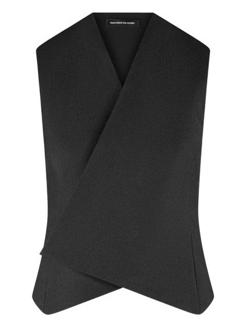 Manière De Voir Laurence wrap-front waistcoat - Black - zdjęcie produktu nr 1