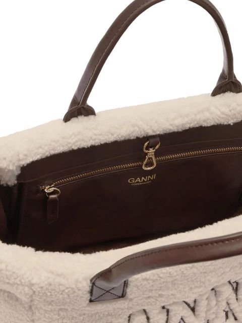 GANNI logo-detail tote bag - Neutrals