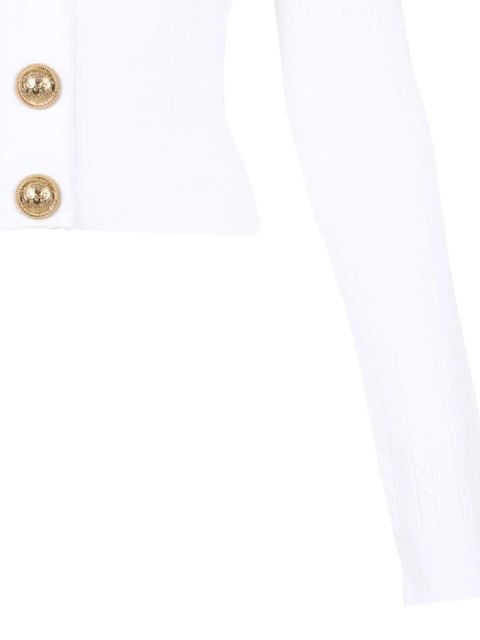 Balmain ribbed button cardigan - White