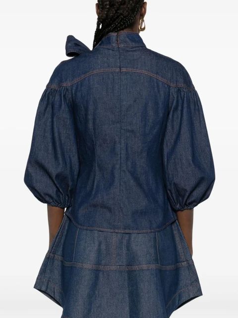ZIMMERMANN bow-detailed puff-sleeve blouse - Blue