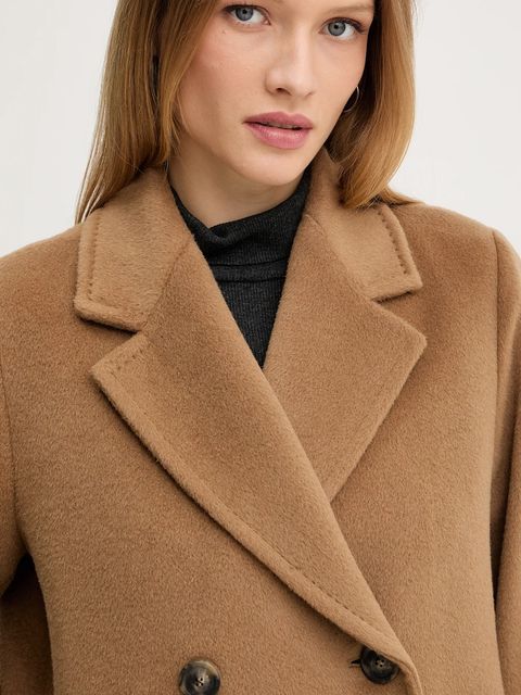 Weekend Max Mara płaszcz z dodatkiem wełny ZUFOLO kolor zielony 2525016092600