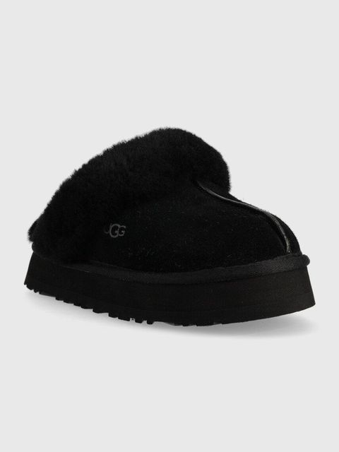 UGG kapcie skórzane Disquette kolor czarny 1122550.BLK - zdjęcie produktu nr 2