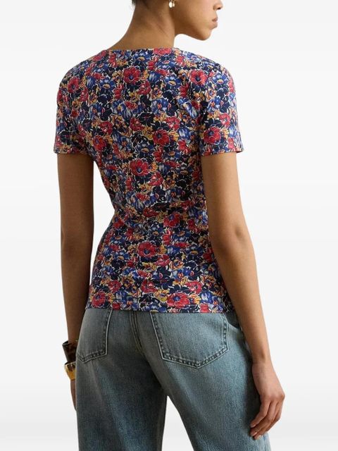 Lauren Ralph Lauren square-neck floral top - Blue