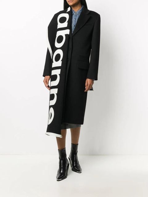 Rabanne logo-print two-tone scarf - Black