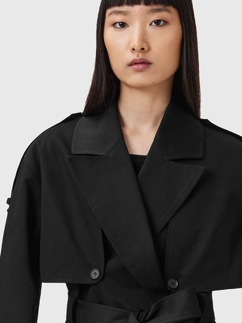 AllSaints trencz bawełniany CADENCE kolor czarny W004OD