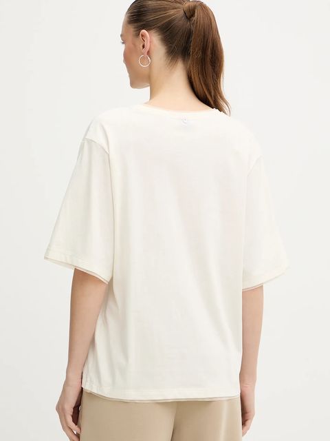 BOSS Orange t-shirt bawełniany C Epliete damski kolor beżowy 50565191