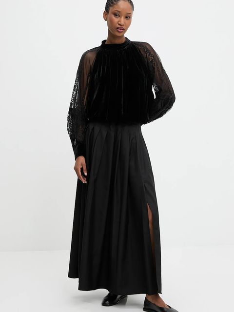 Answear.LAB spódnica kolor czarny maxi rozkloszowana - zdjęcie produktu nr 2