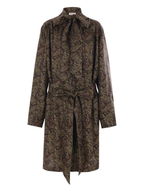 Saint Laurent paisley-print silk dress - Brown - zdjęcie produktu nr 1