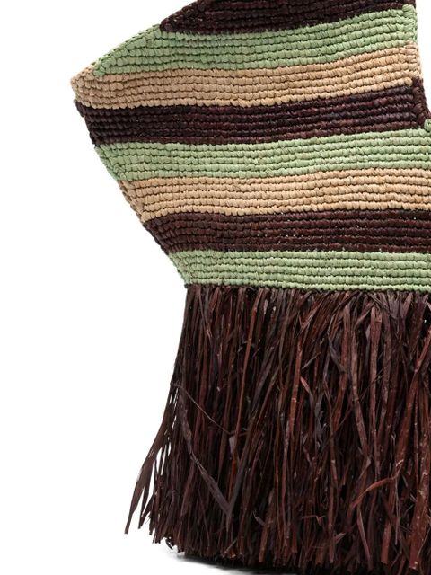 ZIMMERMANN large Goldentime striped fringed tote bag - Red