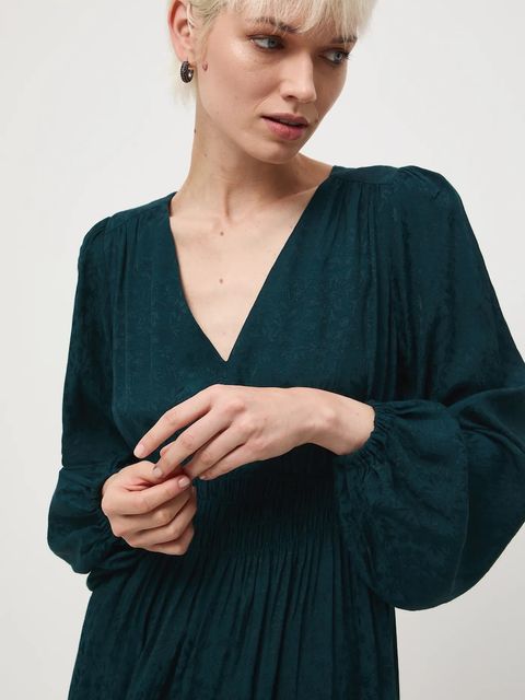 Medicine sukienka kolor zielony midi rozkloszowana