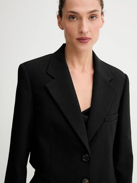 Miss Sixty marynarka wełniana kolor czarny jednorzędowa gładka 6S3WJ50300