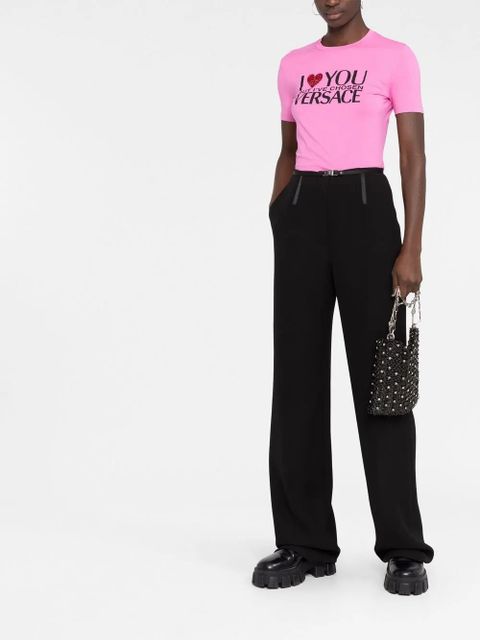 Versace slogan-print T-shirt - Pink - zdjęcie produktu nr 2