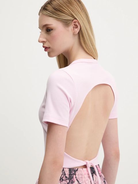 adidas Originals t-shirt Cut Out Rib Tee damski kolor różowy KE3737