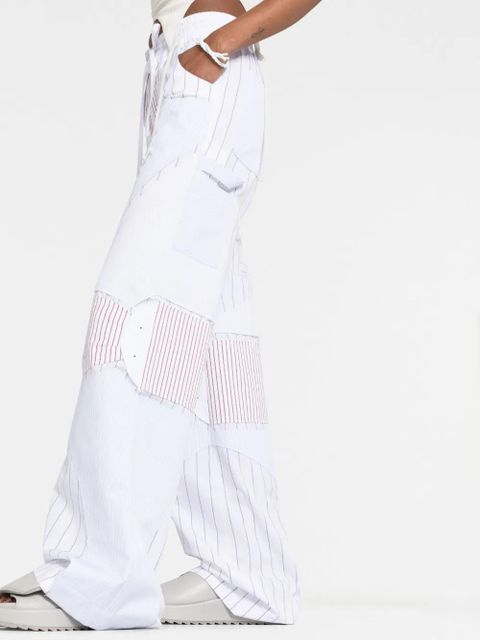 Off-White striped wide-leg cotton trousers