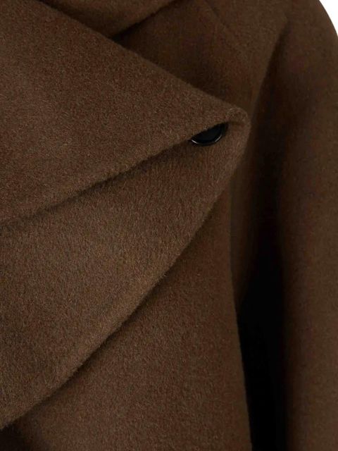 STAUD high-collar long coat - Brown