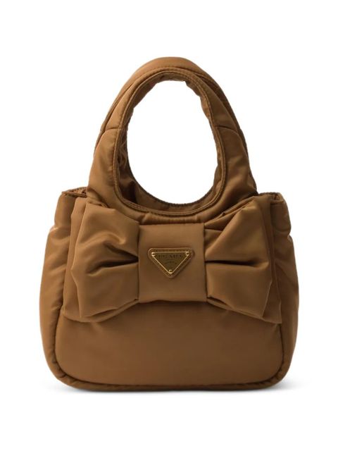 Prada Re-Nylon bow-detail mini bag - Brown - zdjęcie produktu nr 1