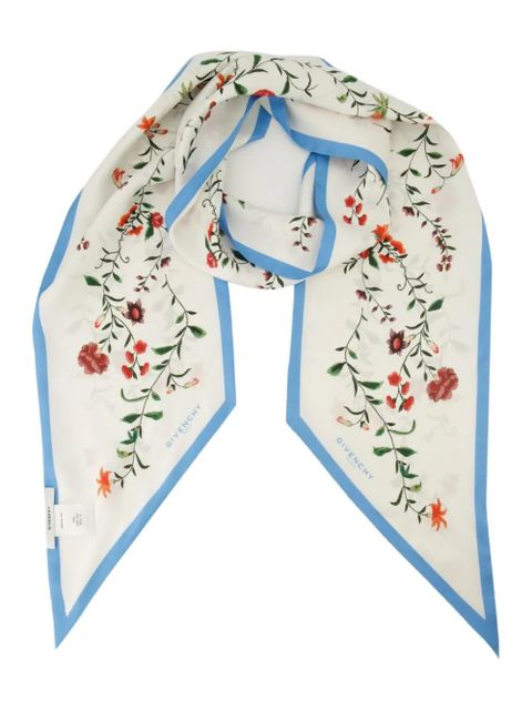 Givenchy Maxi floral-print silk scarf - White