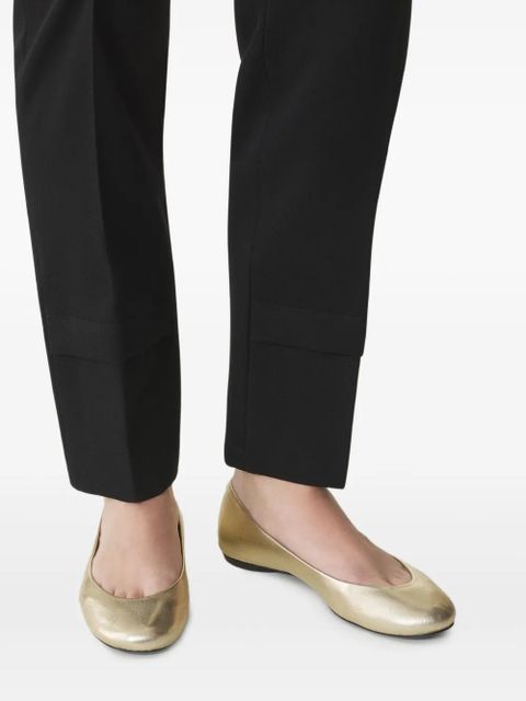 Lanvin metallic-finish leather ballet flats - Yellow