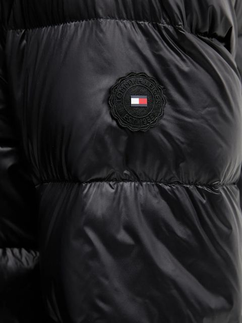 Tommy Hilfiger kurtka puchowa kolor czarny przejściowa WW0WW47355