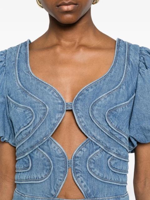 FARM Rio seam-embellishment mini dress - Blue