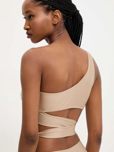 Answear.LAB biustonosz kąpielowy kolor złoty lekko usztywniona miseczka