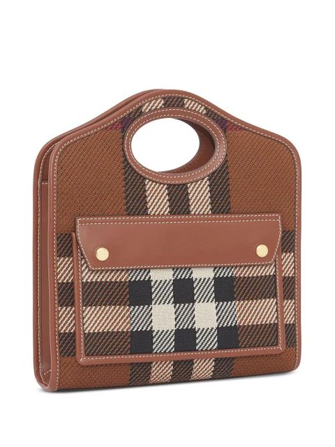 Burberry mini knitted check Pocket bag - Brown