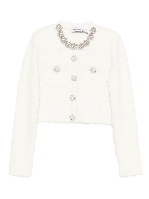Self-Portrait embellished-buttons cardigan - Neutrals - zdjęcie produktu nr 1