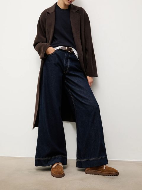 Answear.LAB śniegowce zamszowe damskie kolor brązowy