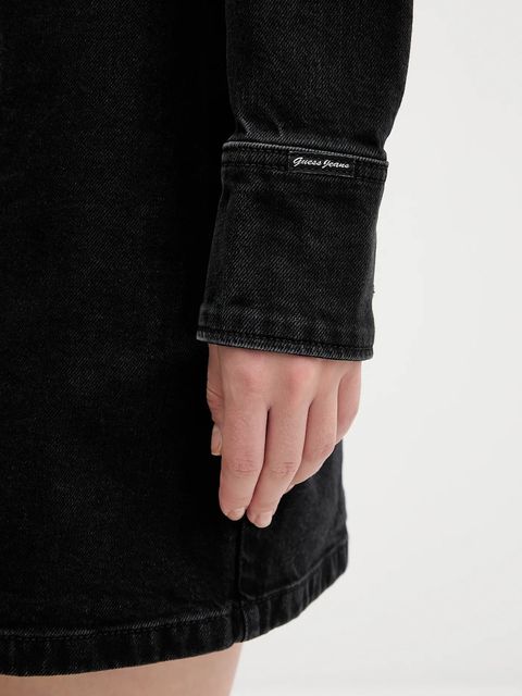 Guess Jeans sukienka jeansowa kolor czarny mini rozkloszowana W5BK48 D0831