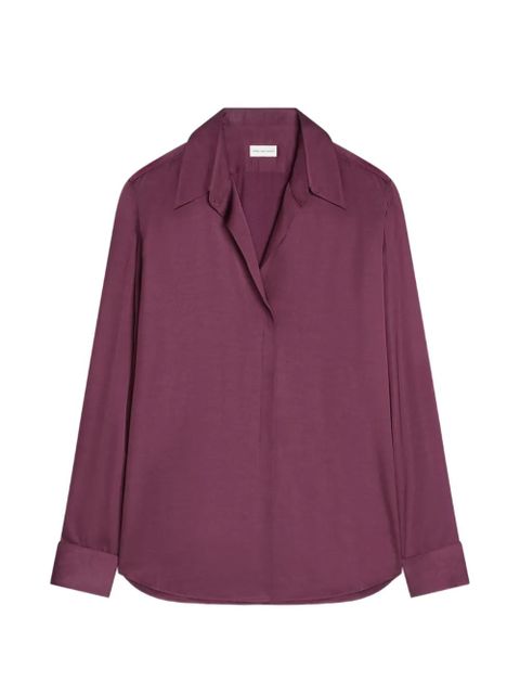 DRIES VAN NOTEN satin-finish shirt - Purple - zdjęcie produktu nr 1